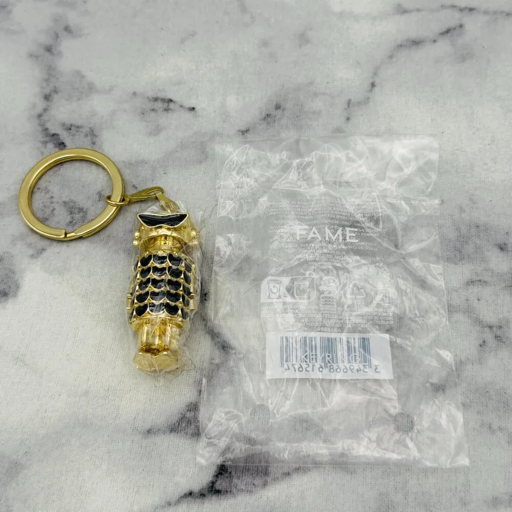 Paco Rabanne Phantom Robot Keychain, Gold & Black Metal Logo Design,4x1.5 in-NEW
